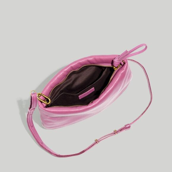 NWT Madewell The Puffer Leather Crossbody Bag Warm Violet Pink - Picture 2 of 6
